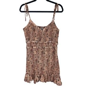 Express smocked snakeskin dress sz large